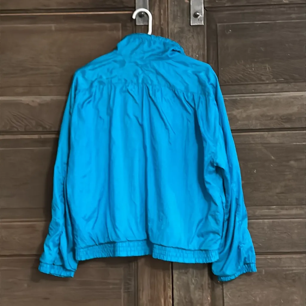 Vintage 90s Ellesse Track Jacket Women's Medium Blue‎ Nylon Size 1 Blue - Image 6