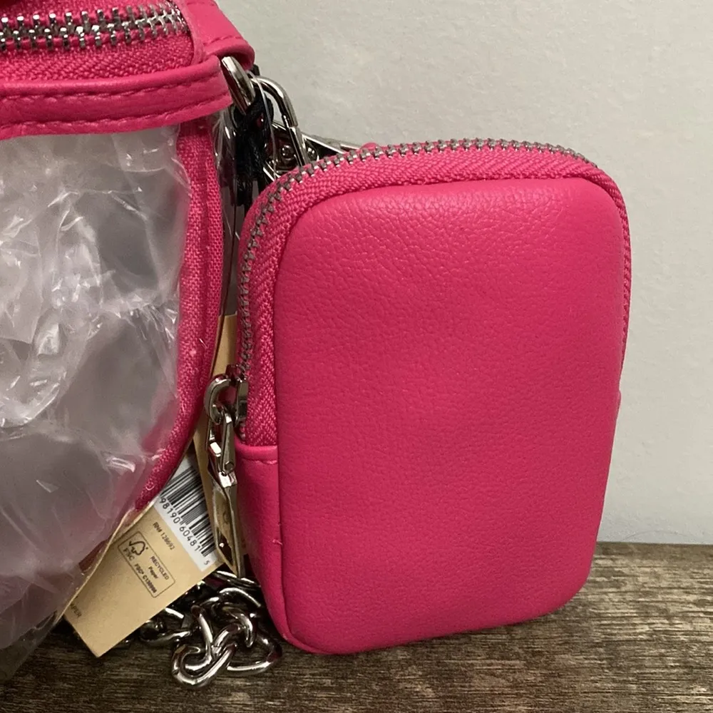 MADDEN NYC New! Women’s clear convertible fanny pack with pouch hot pink - Image 3