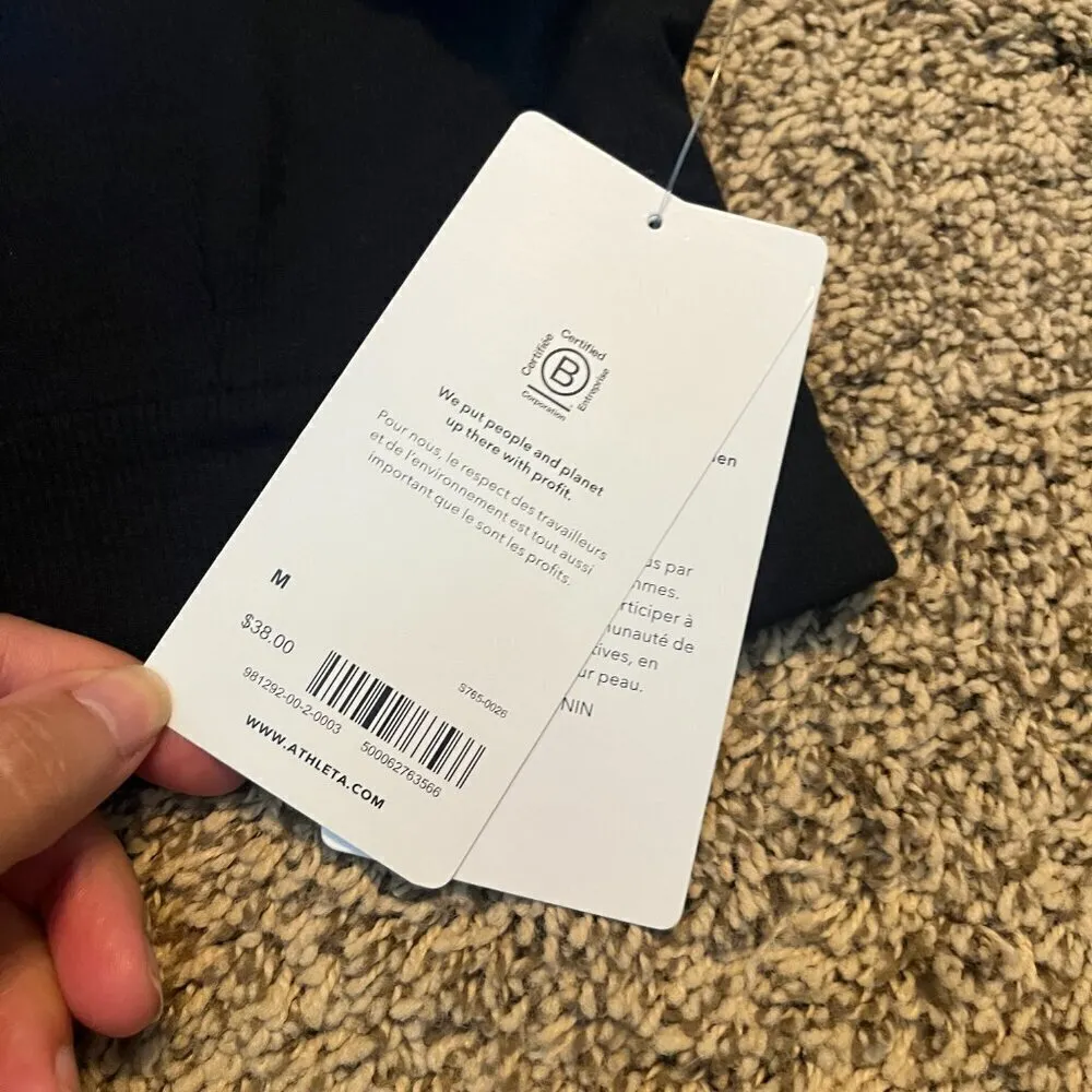 NWT Athleta Well Rested Ribbed Sleep Bra in Black - Image 5