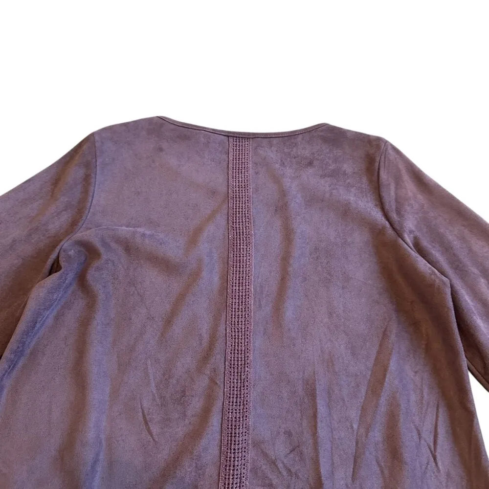 Soft Surroundings Susina Suede Feel Lace Trim Tunic Top Shirt Blouse Size Small - Image 7