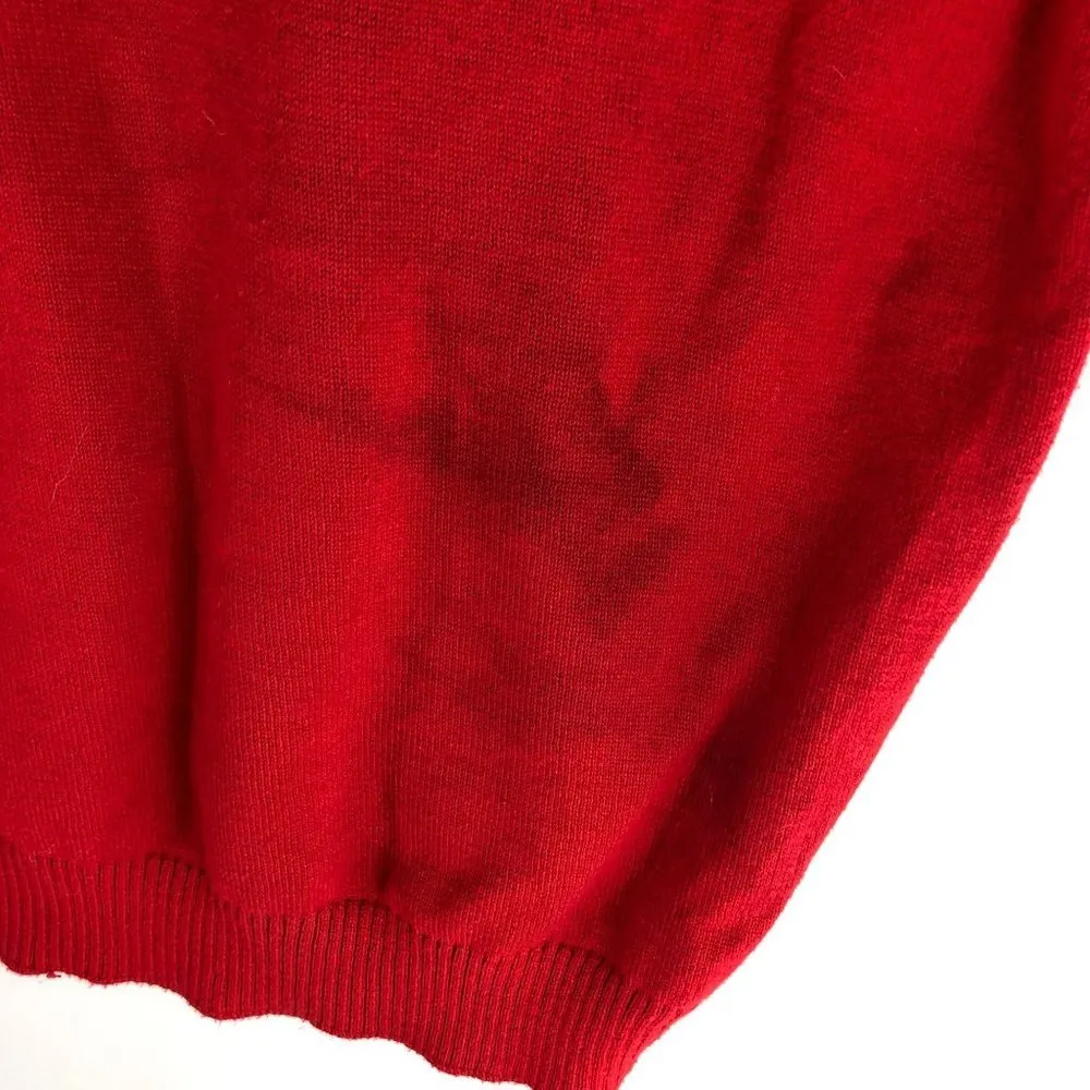 Pendleton Womens Sweater Classic Crew Neck Cotton Short Sleeve Pullover Red L - Image 6