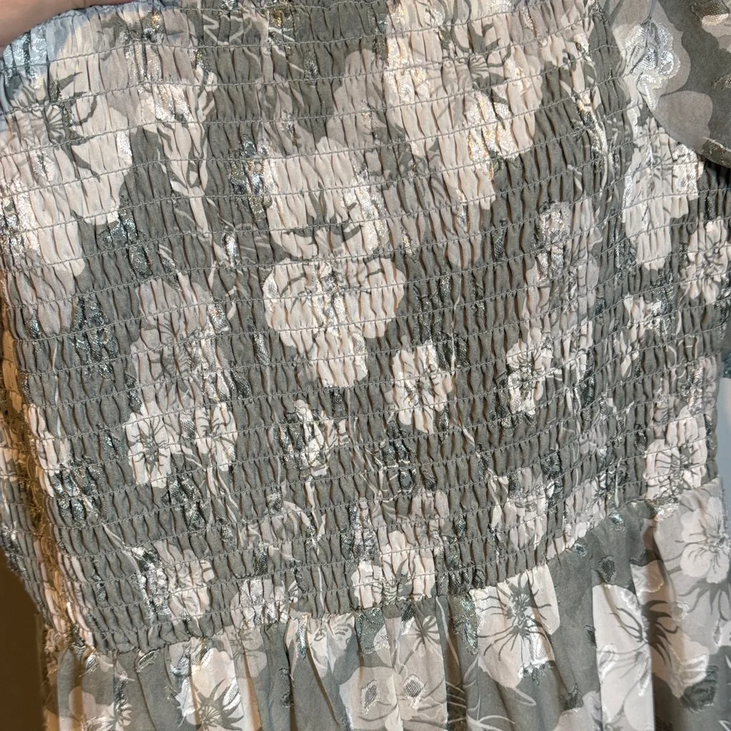 Baltic Born Floral Midi Dress in Gray green and White - Image 7