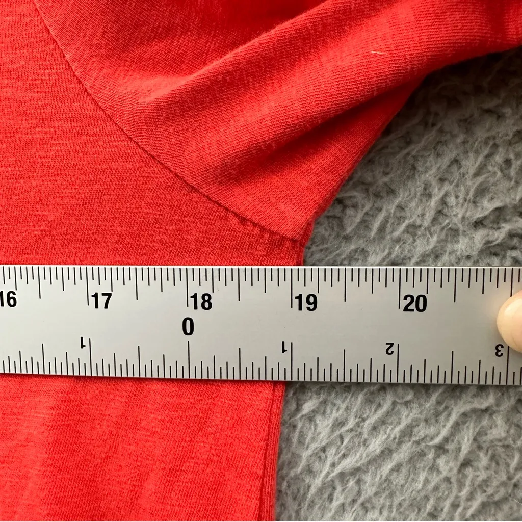 J. Jill Long‎ Sleeve Embroidered Tunic Top 100% Cotton Red Orange Preppy Women S - Image 7