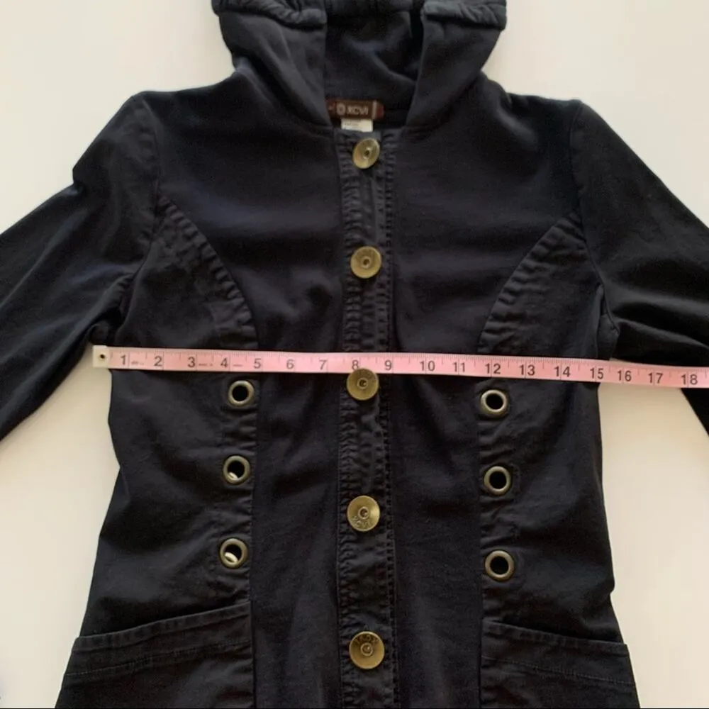 Janet Jackson 90’s R&B Icon Graphic Black Button Down Hoodie Jacket Small - Image 7