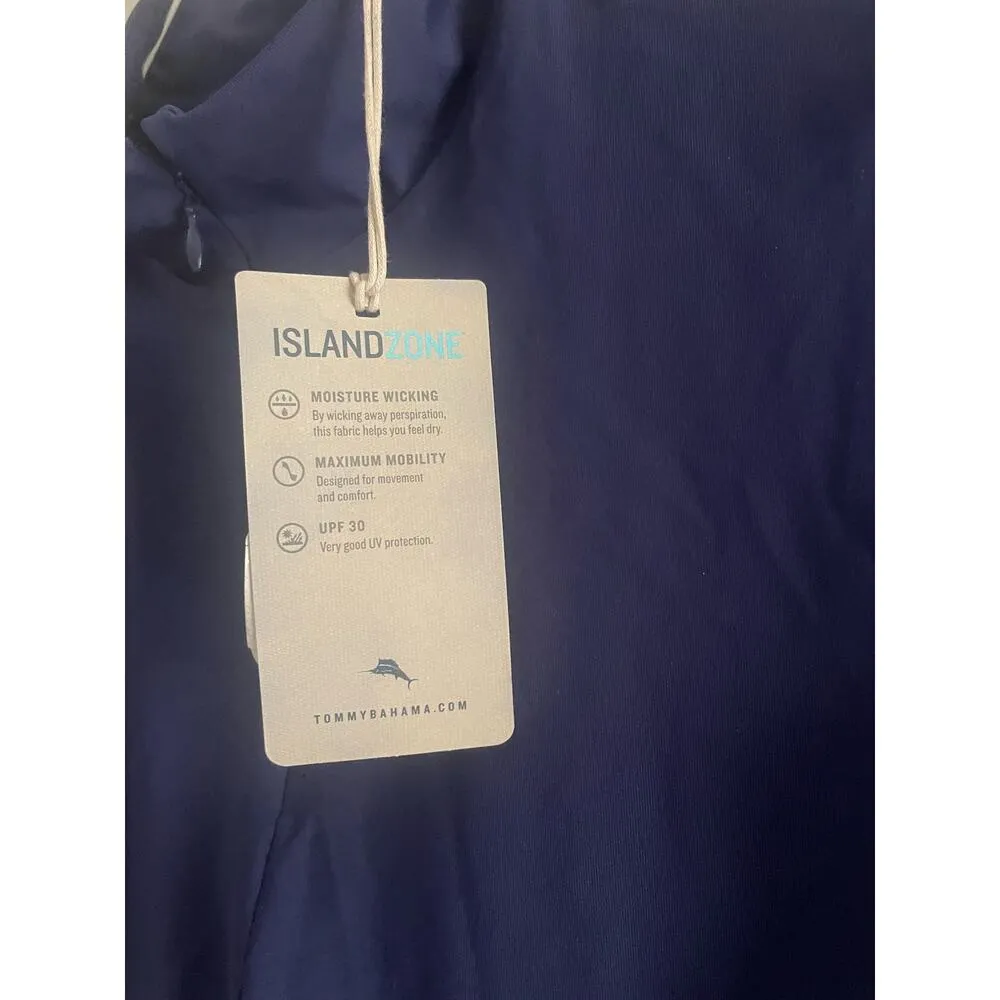 Tommy Bahama AUBREY ISLANDZONE ZIP MOCK DriWic in Navy, A27 - Image 5
