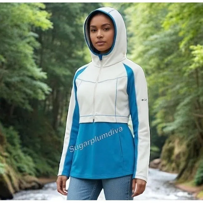 Columbia‎ Titanium Reflective Running Hooded Jacket MEDIUM Blue Gorpcore Casual - Image 3