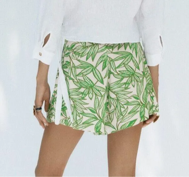 ZARA  Linen Tropical Shorts - Image 2