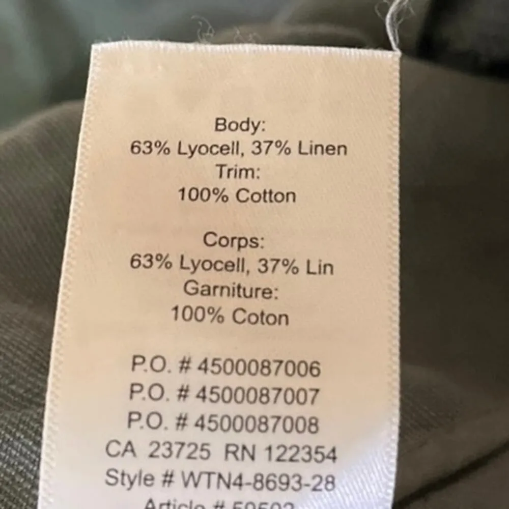 Aritzia Wilfred Brax Gray  Linen Short Sleeve Wide Leg Crop Wrap Romper Jumpsuit - Image 7