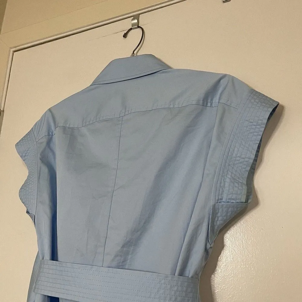 Aknvas Stella Cotton Asymmetric Gathered Shirt in blue size XS - Image 9