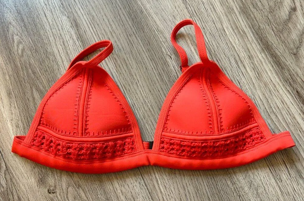 Triangl Gigi Red Crochet Neoprene Bikini Top Size M - Image 6
