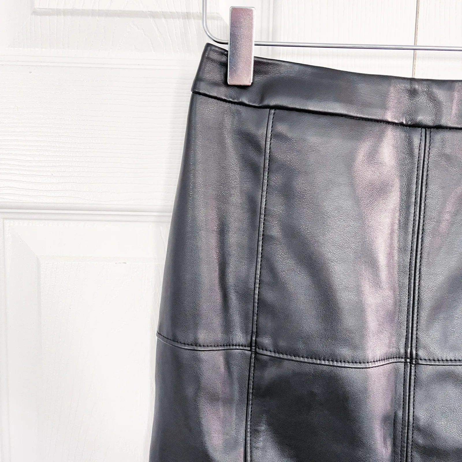 White House Black Market Faux Leather Paneled Pencil Skirt - Image 2