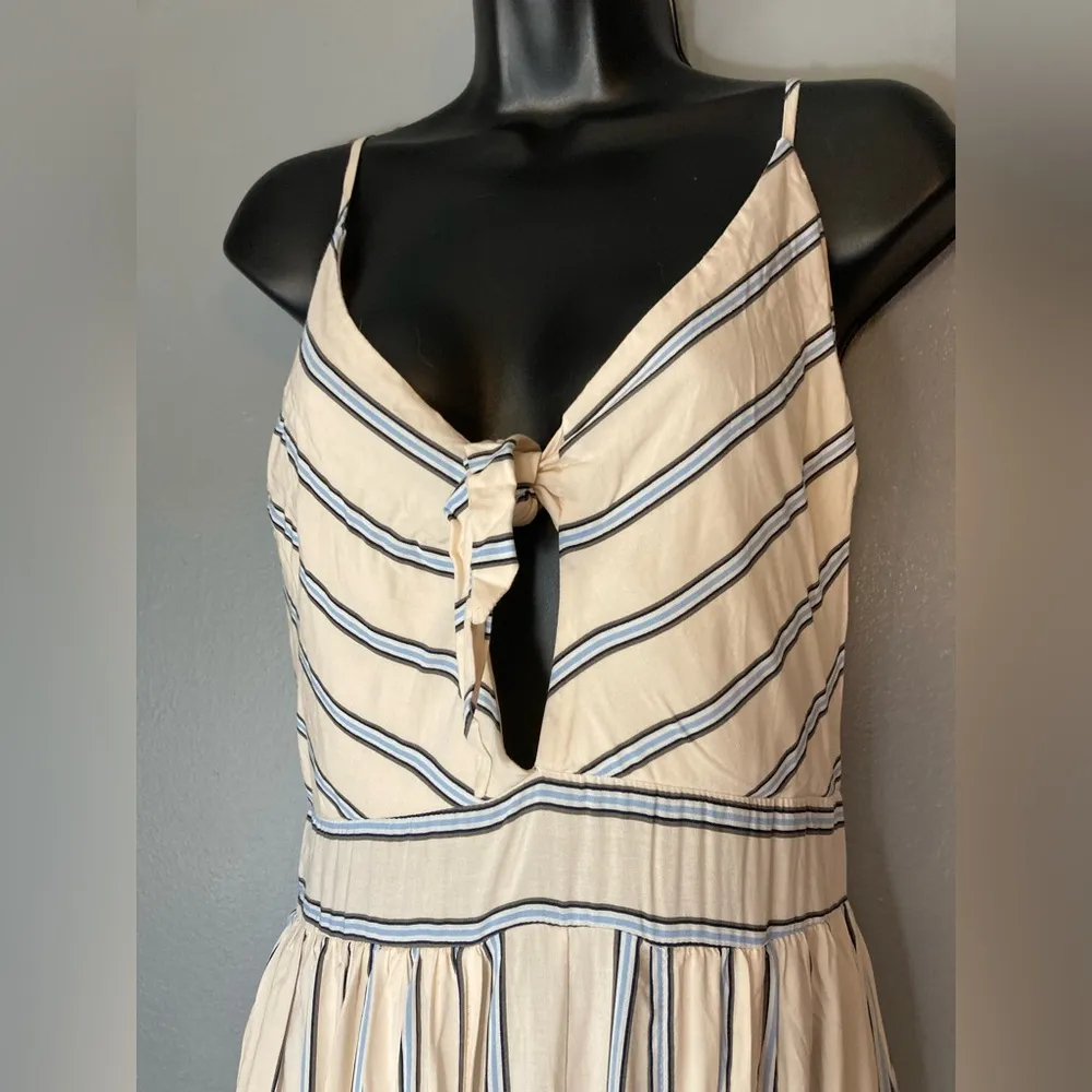Rue21 Cream and Blue Striped romper with long skirt NWT - Image 2