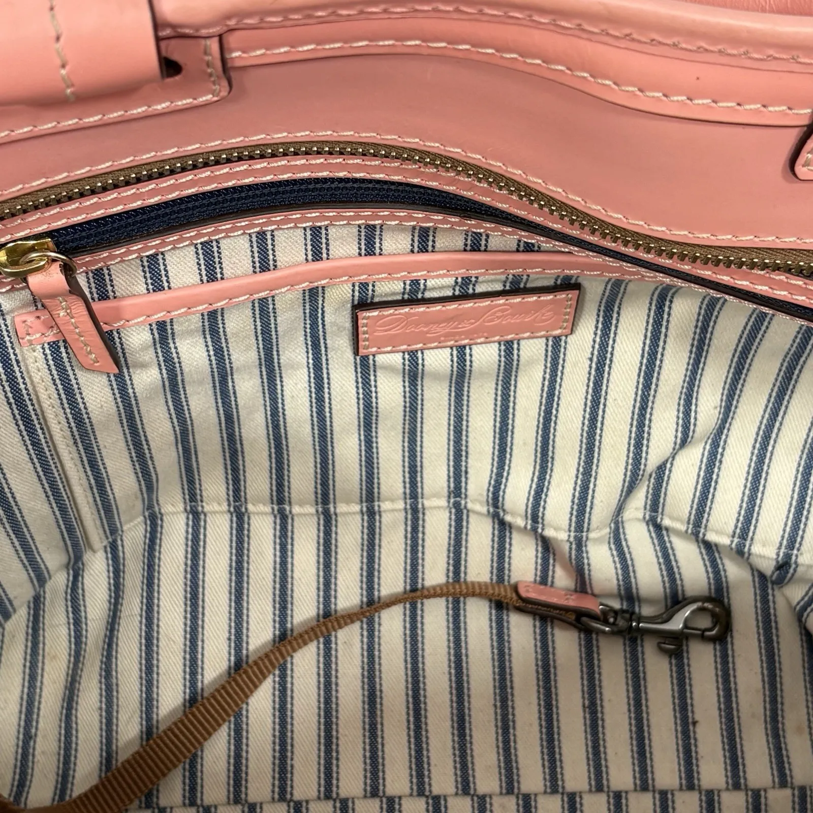 Dooney‎ And Bourke Beacon Weave Coral Pink Zip Tote Purse Bag - Image 11