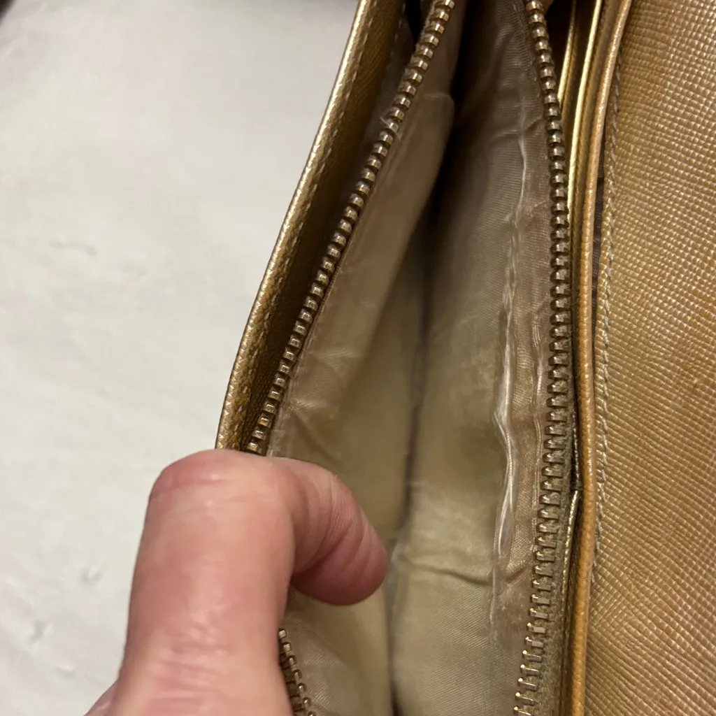 Prada Metallic Gold Clutch - Image 8