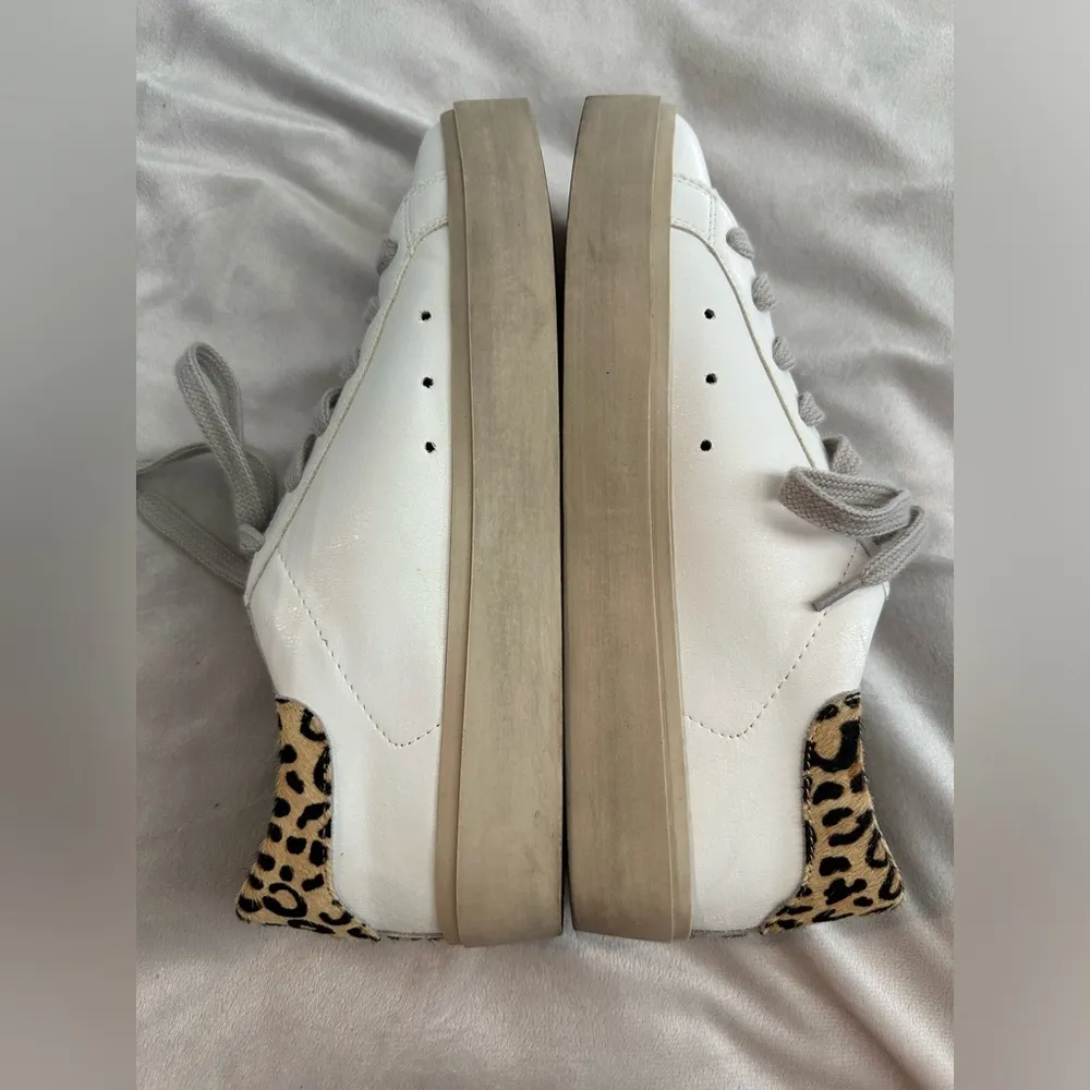 Shu Shop Womens Reba gold crinkle Pre Distressed Platform Sneakers size 9 - Image 7