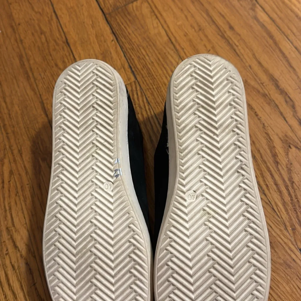 Sezane Jack trainers in black suede and leather size 40 US 9 tie sneaker city - Image 9