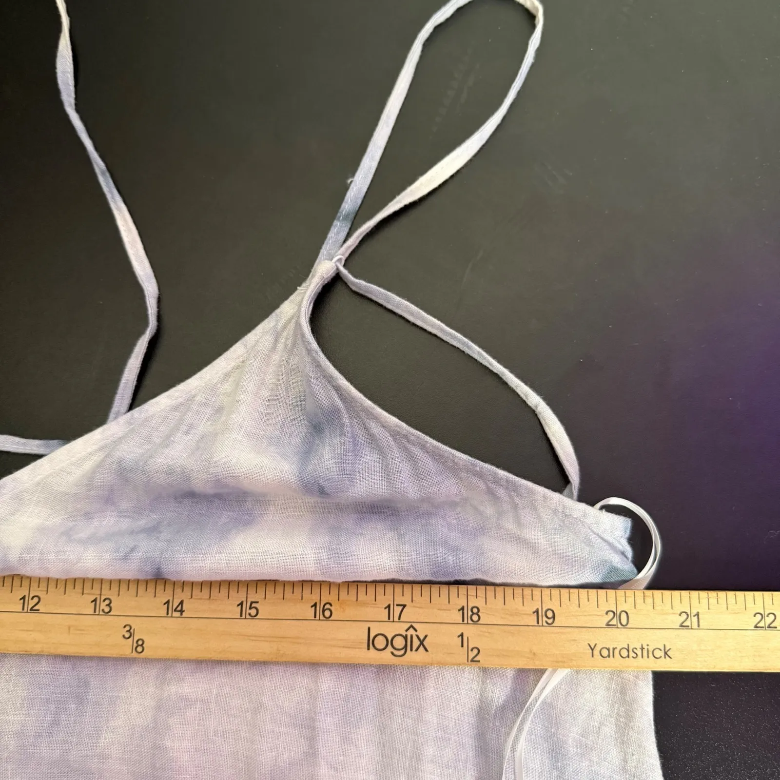 Rachel Zoe Tie Dye Linen BOHO Maxi Dress Handkerchief Hem Cover Up Size L - Image 7