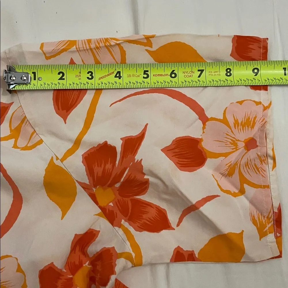 Finity Naturals VTG 90s Silk Hawaiian Floral Button Up Top Shirt Womens Size 6 Orange - Image 7