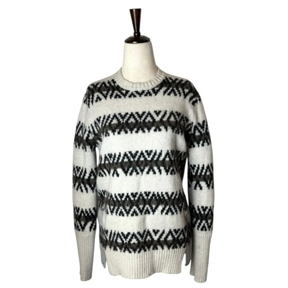 All Saints Sweater Women XS Ivory Gray Wool Alpaca Knit Nordic Catalina‎ Jumper - Image 2