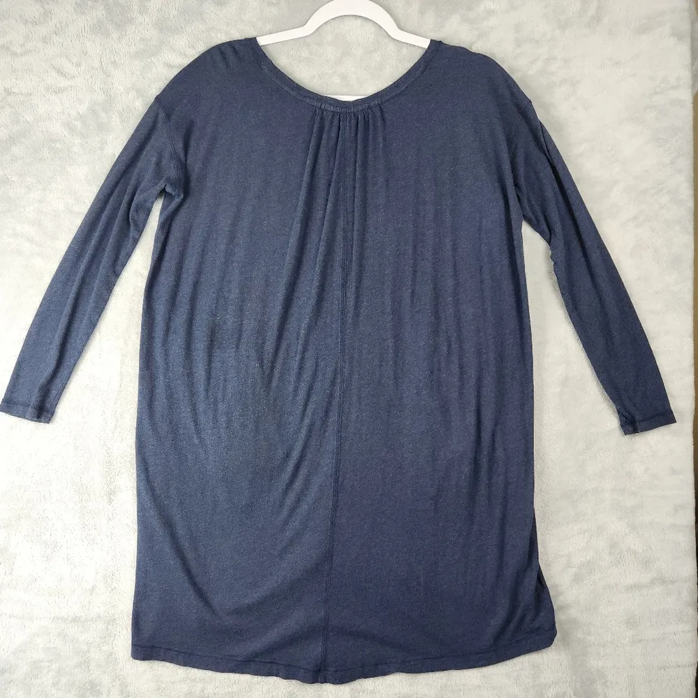 Peruvian Connection Women's Long Sleeve Tunic Top Blue Size S Small - Image 7