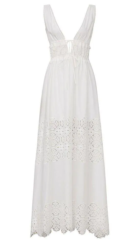 Jonathan Simkhai Waverly White Sleeveless Plunge V - Image 5