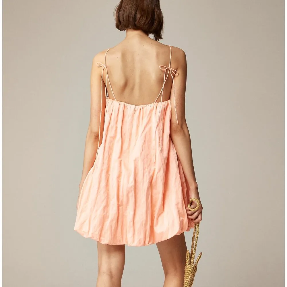 J.Crew Collection Mini Bubble Dress Satin Party Holiday Peony Pink US 8 NWT - Image 3