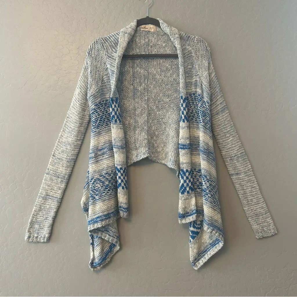 ⭐️Hollister blue and white boho duster long sleeve cardigan size XS/S - Image 2
