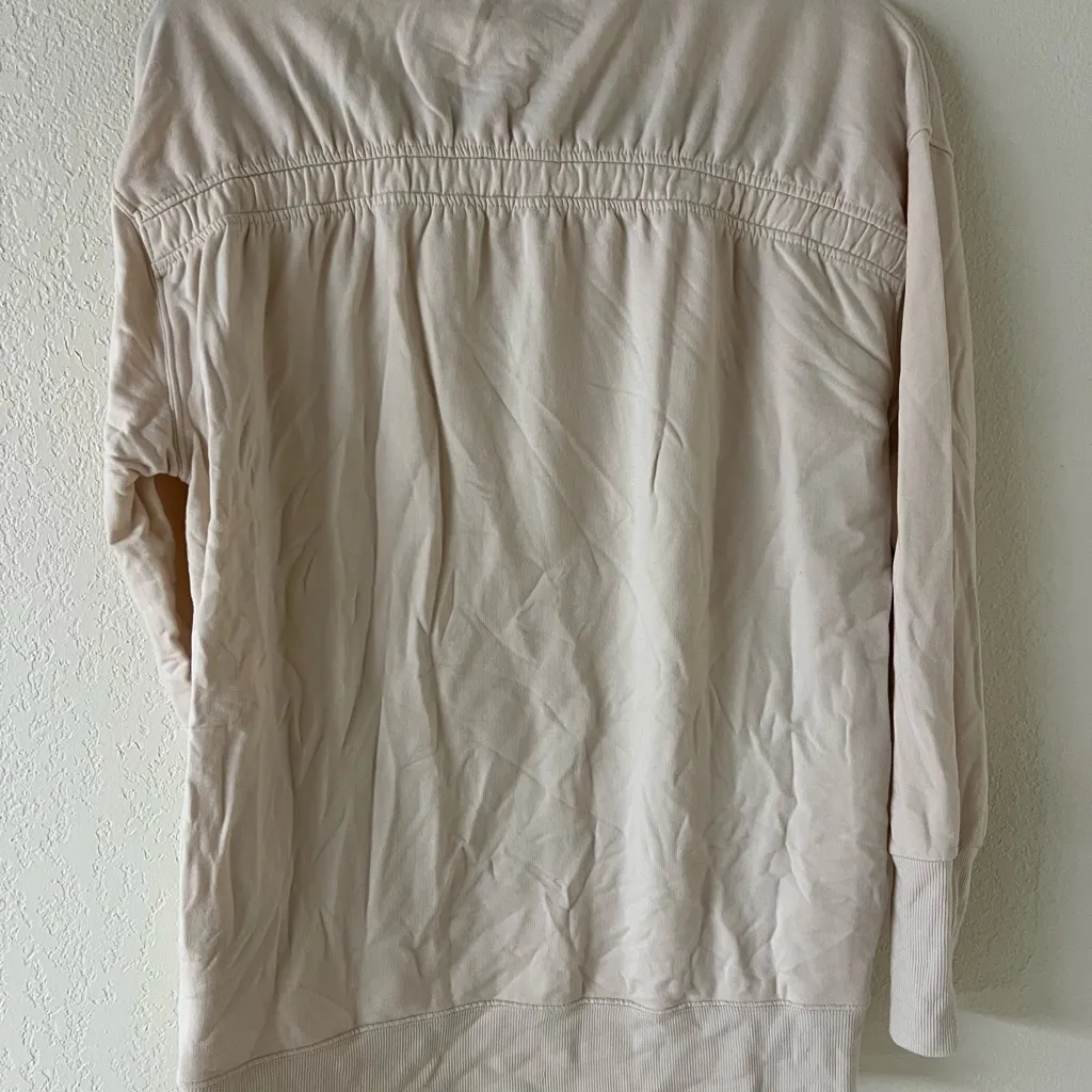 Athleta Women's Soft Cream Cinched back Turtleneck Sweater - Image 11