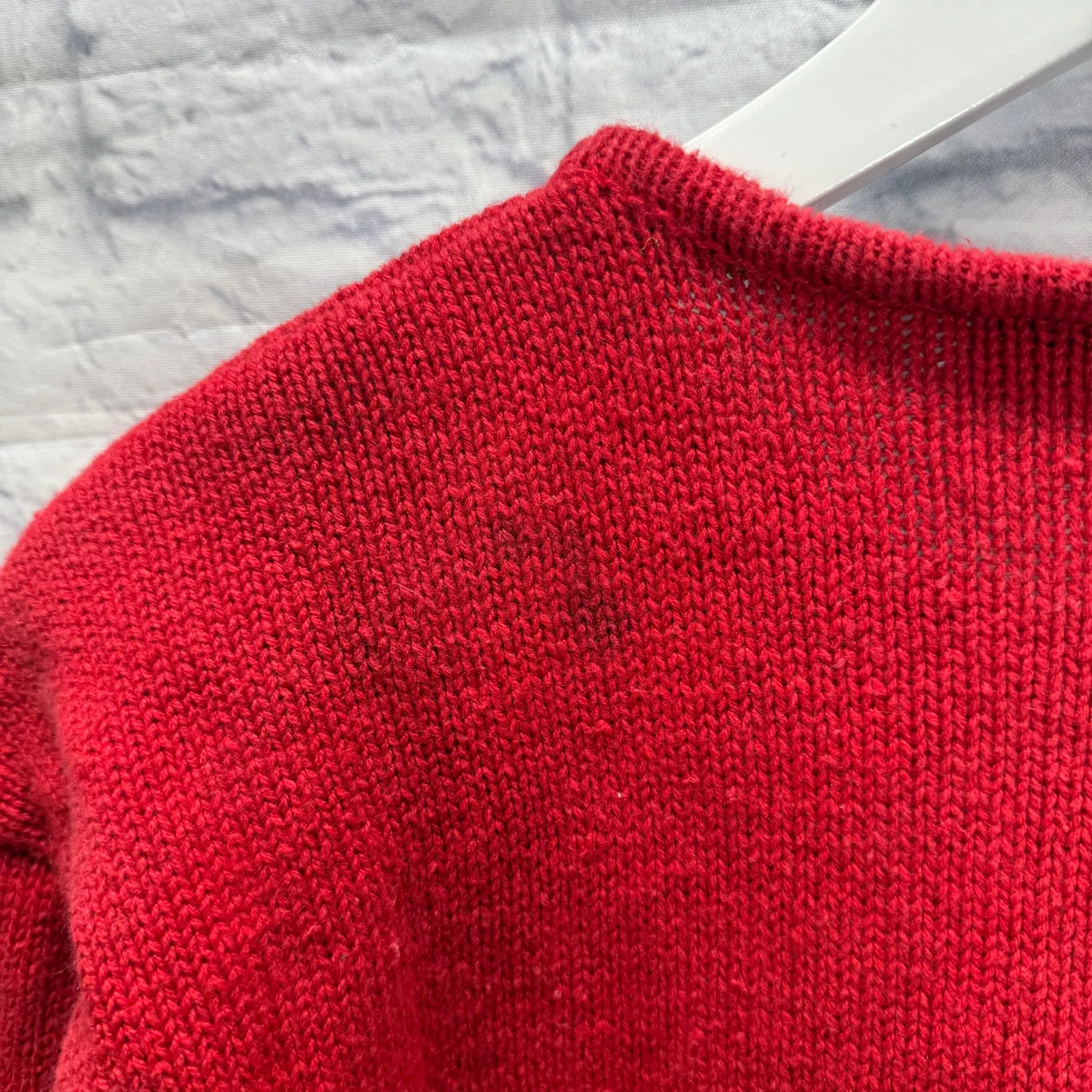 Vintage Trimmings HO HO HO Christmas Sweater Size S Sequins Snowman Ugly Party Red - Image 6