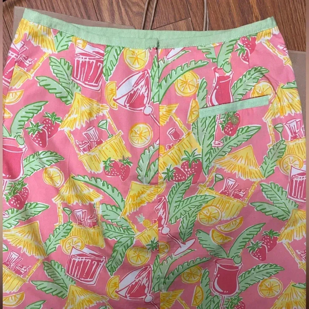 Lilly Pulitzer Vintage White Label Tropical Print Mini Skirt Pink Yellow 4 - Image 2
