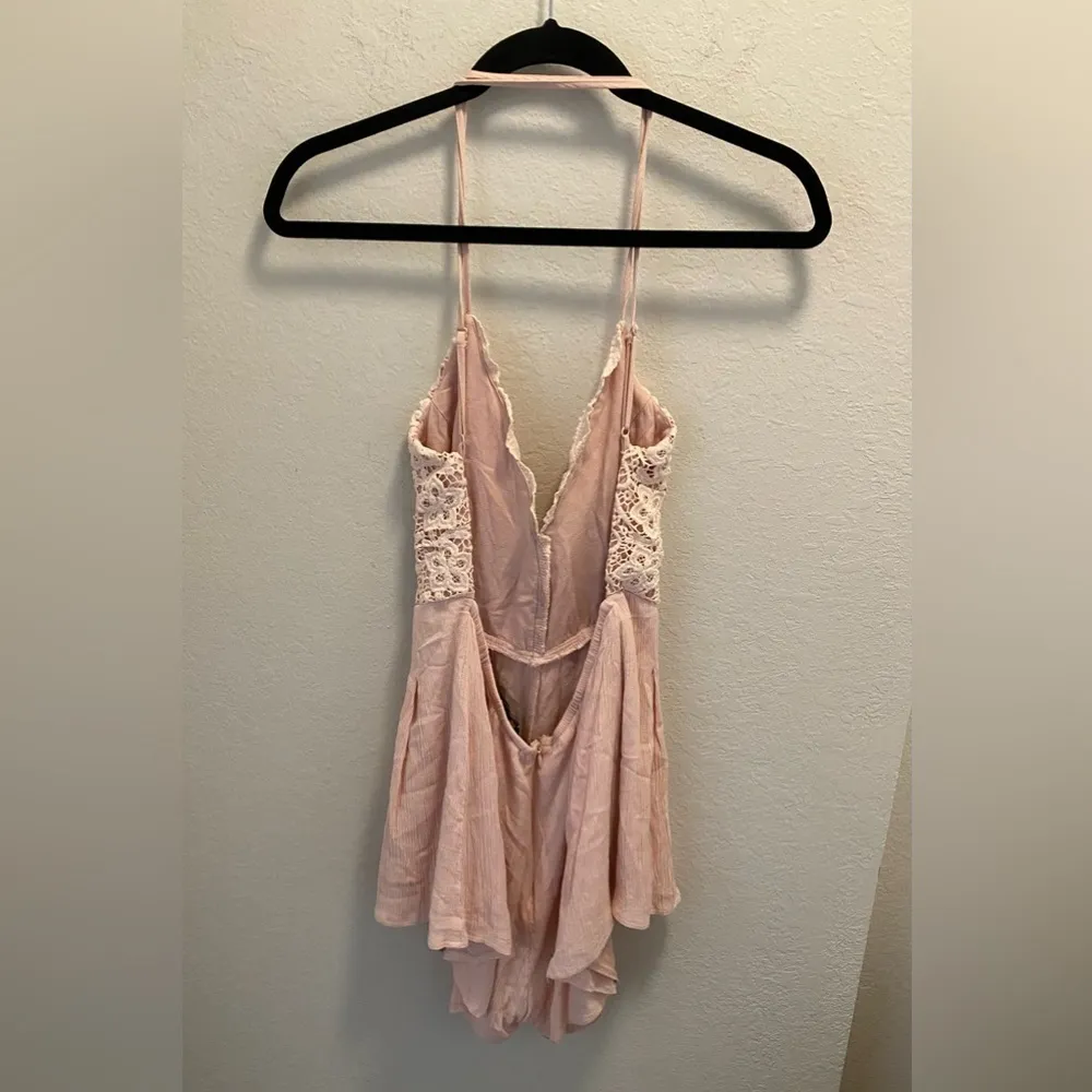 Lulus Lulu’s Star Spangled Pink Backless Lace Romper Size Large. - Image 8