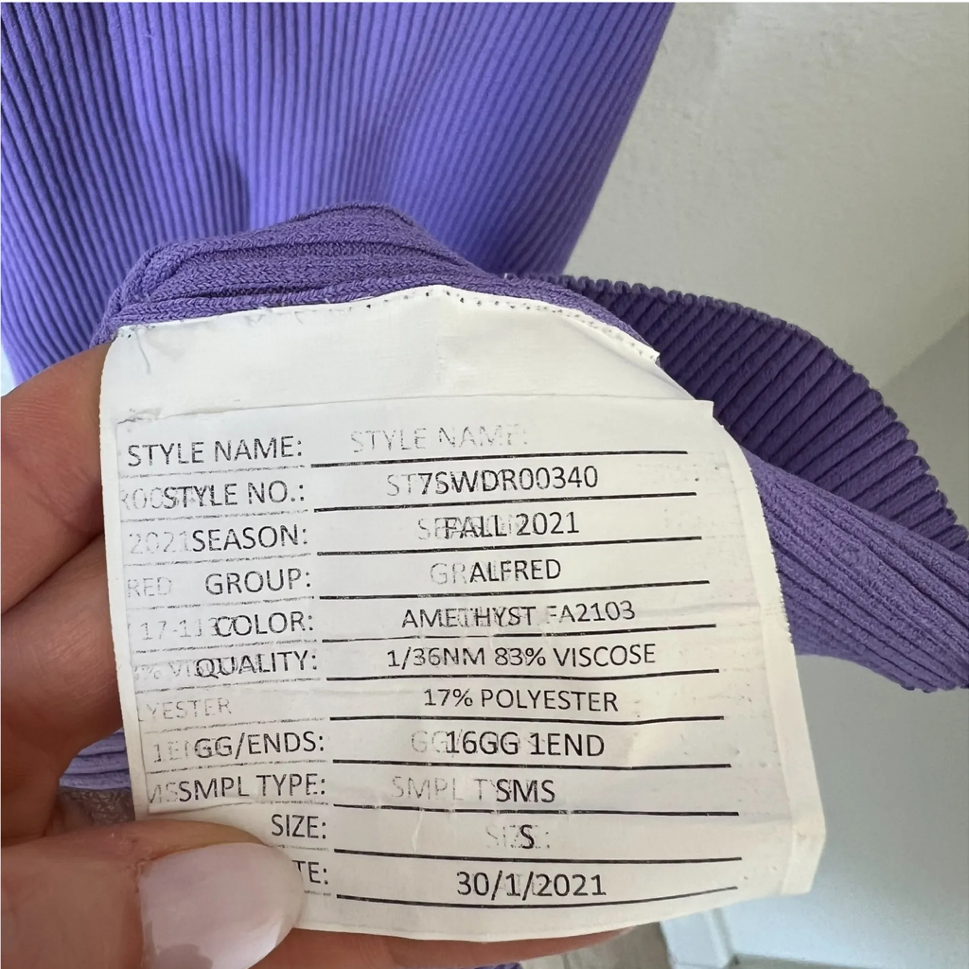 A.L.C. ALC Asher Sleeveless Rib Midi Dress Purple - Image 7