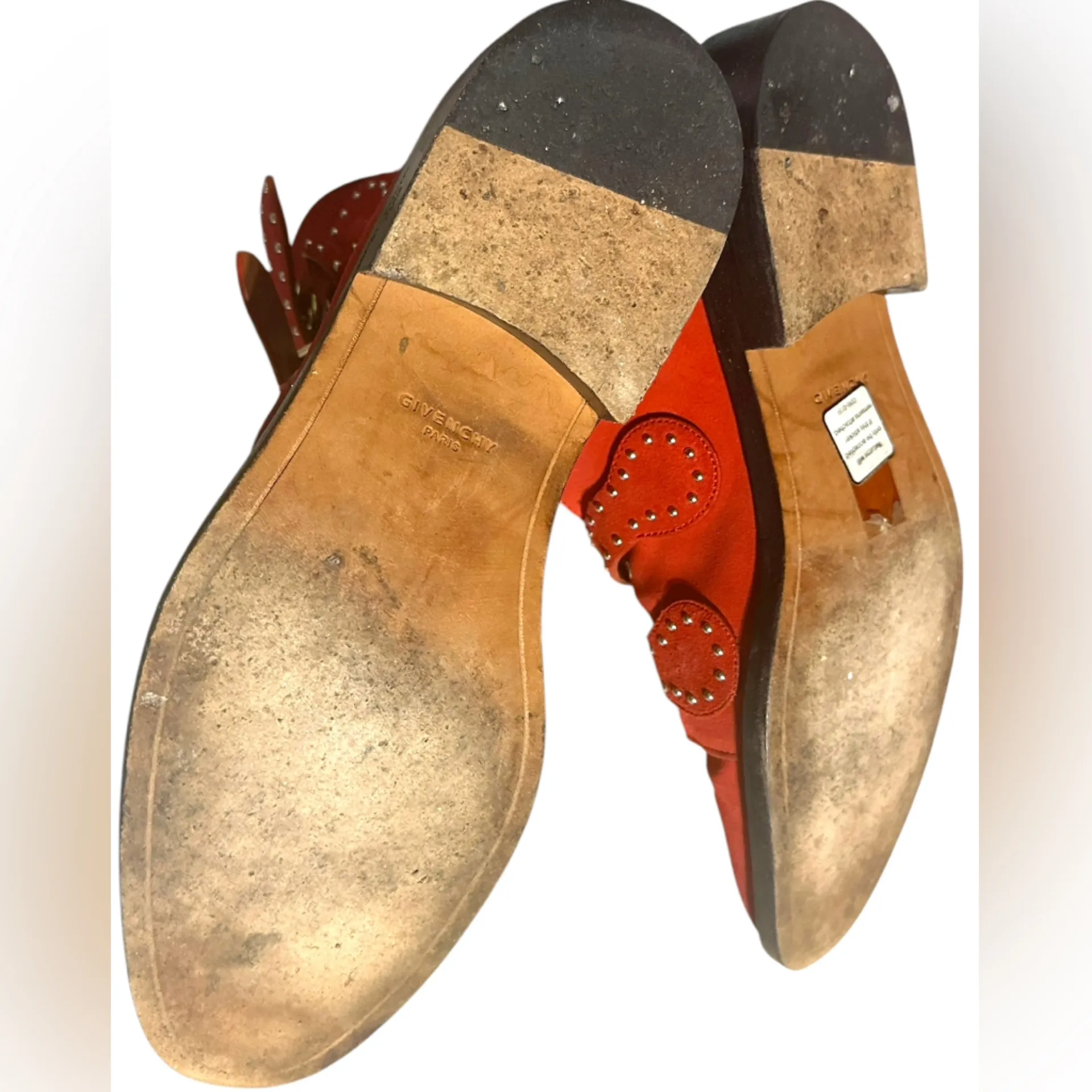 Givenchy red suede moto combat boots - Image 2