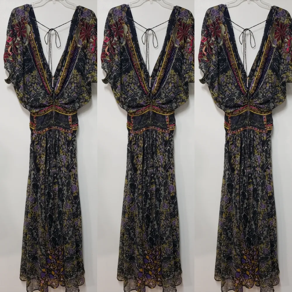 Free People Furnished Floral Maxi Dress Si… - Image 7