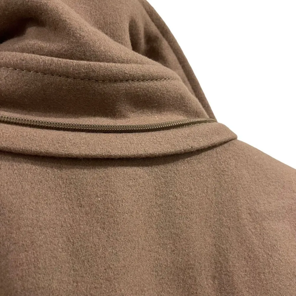 Kenneth Cole  NY Womens Single Breasted Large Button Tan Wool Blend Peacoat Sz 10 - Image 6