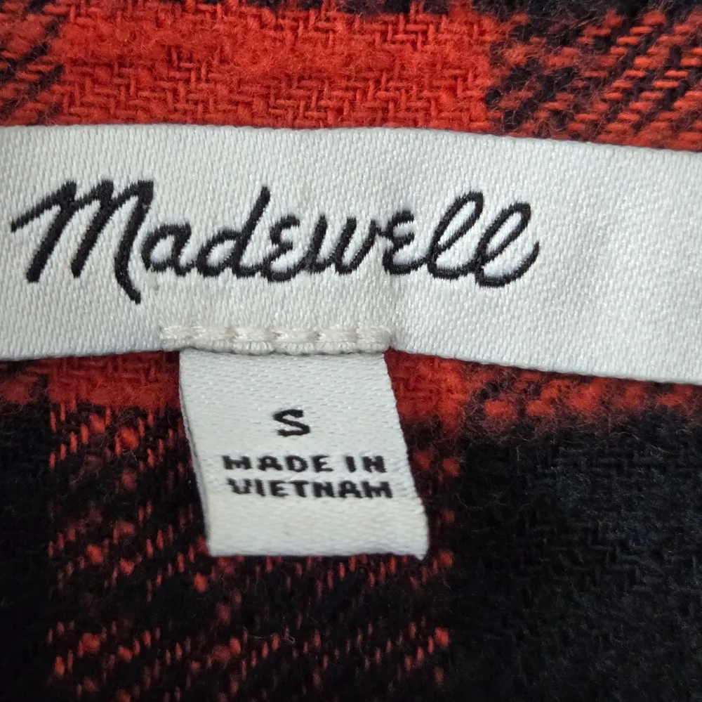 Madewell Flannel Orange Oversized Ex Boyfriend Shirt In Buffalo Check Small - Image 6