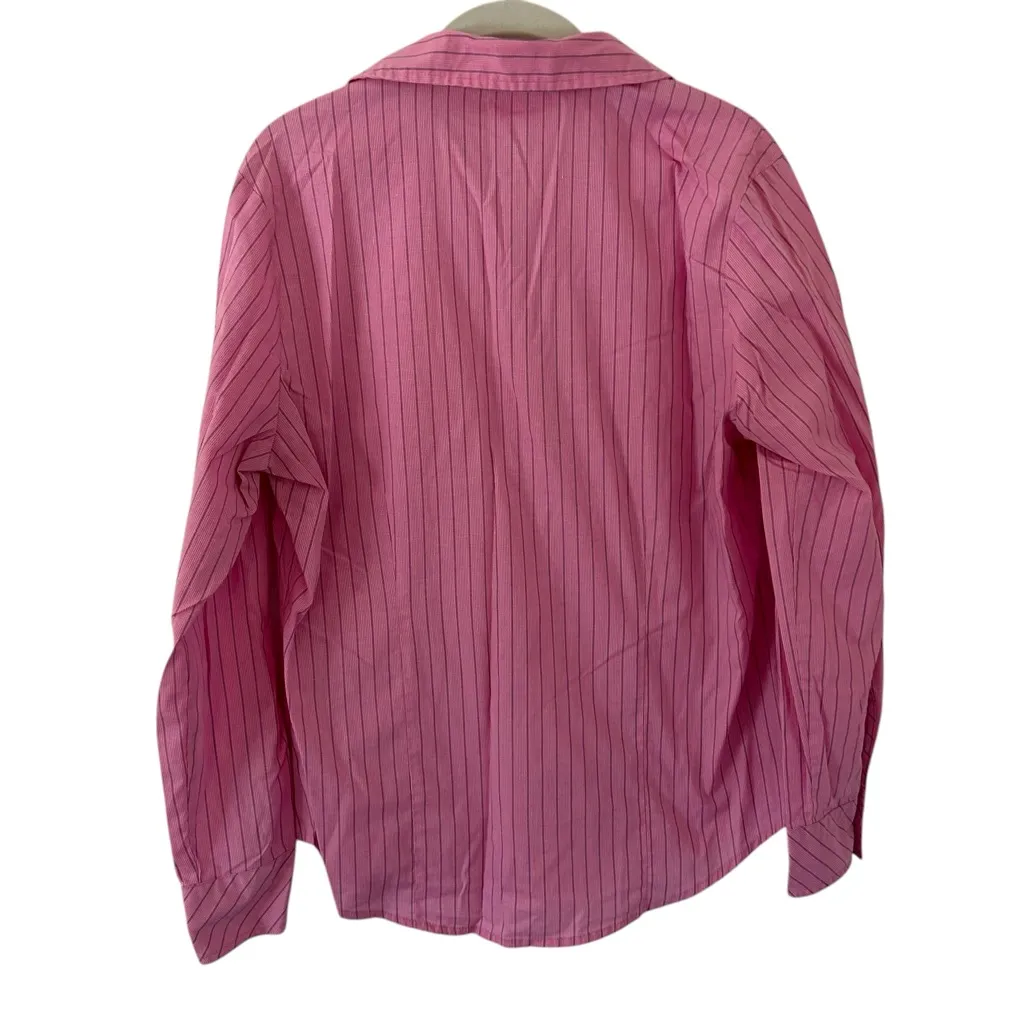 Vintage Pink Stripe Design Rider Button Down Style Top Shirt Women’s Size Medium - Image 2