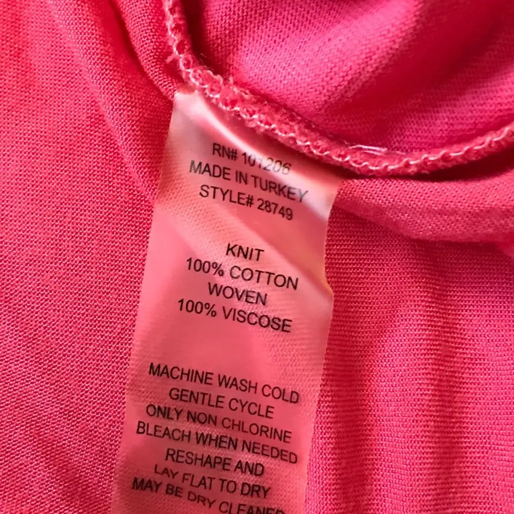 Soft Surroundings Medium The Right Combo Tunic Top Blouse Pink Coral Long Sleeve - Image 10