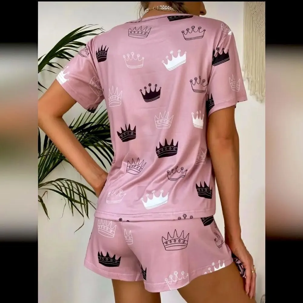 2 piece pajama set and matching sleep mask NIB Pink Size L - Image 2