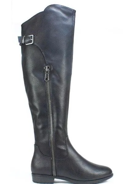 Over The Knee Boot Black Size 6 - Image 4