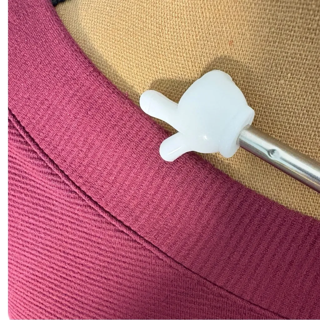 J.Jill Wearever Collection Knit Dress Burgundy XL Long Sleeve Ribbed Stretch - Image 10