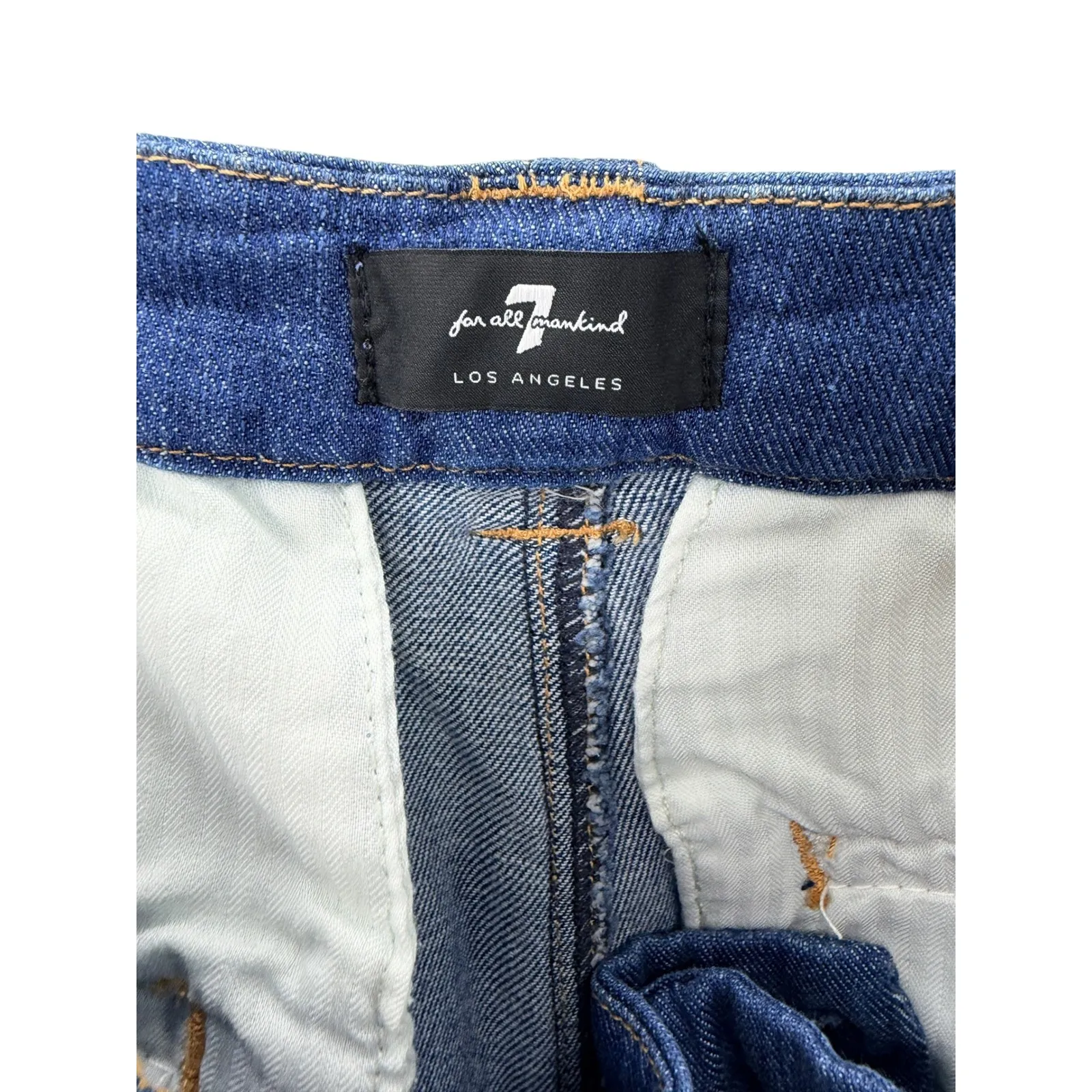 7 For All Mankind High Waisted Belted Wide Leg Denim Jeans Size 31 Paper Bag NWT - Image 6