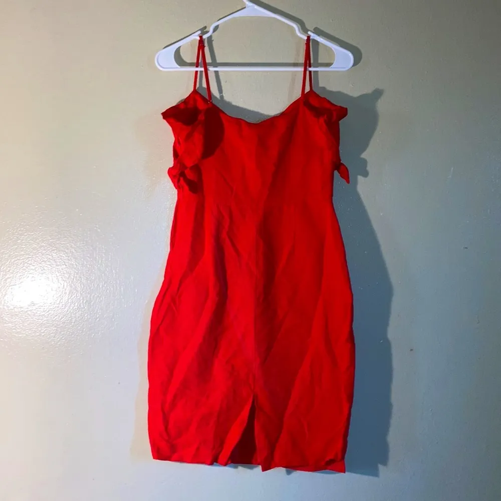 Abercrombie and Fitch off shoulder tie bodycon dress women size small red - Image 2