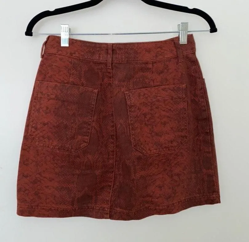 BDG Burnt Orange Snake Skin Skirt - Image 2