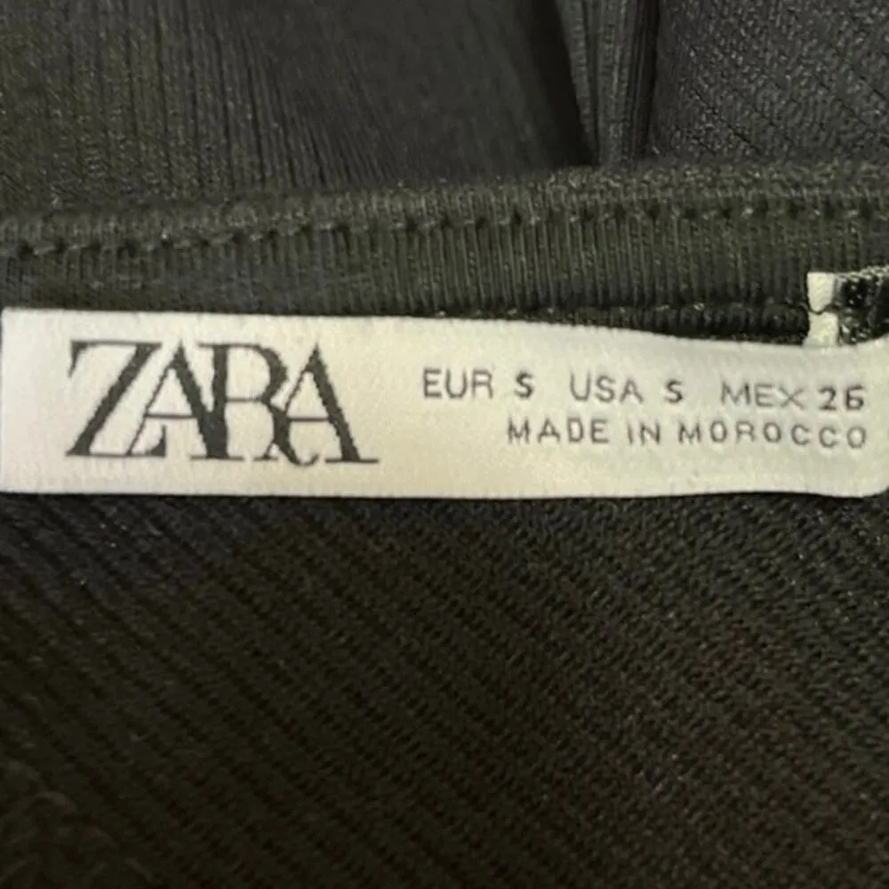 Zara Black Halter Spaghetti Strap Ribbed Stretch Knit Camisole Bodysuit Top S - Image 4