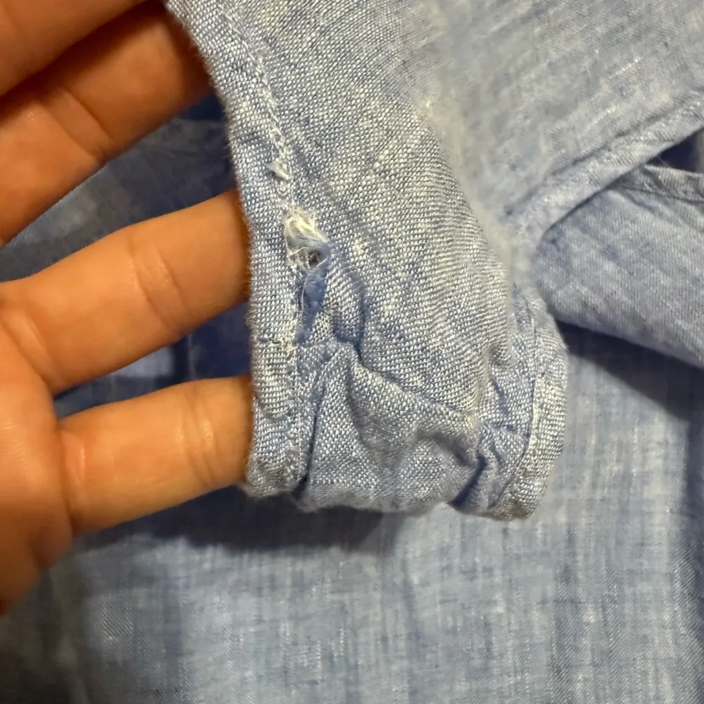 Jones New York Blue 100% Linen Tank Top Soft Girl Era Minimalist Euro Y2K Sz M - Image 6