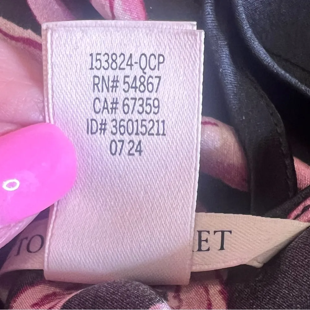 Victoria's Secret Satin Open-Back Flyaway Cami Camisole Black Pink Bows Size XXL - Image 12