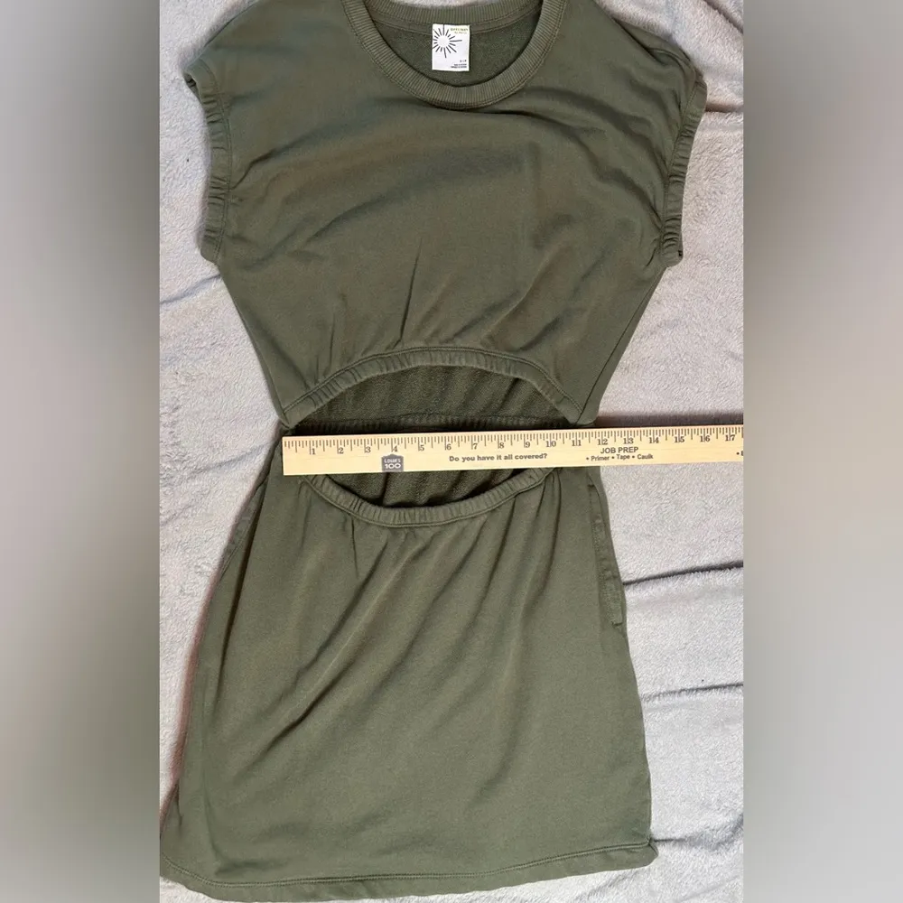 OFFLINE By Aerie Women’s Weekend Fleece Olive Cut Out Sleeveless Small Dress - Image 6