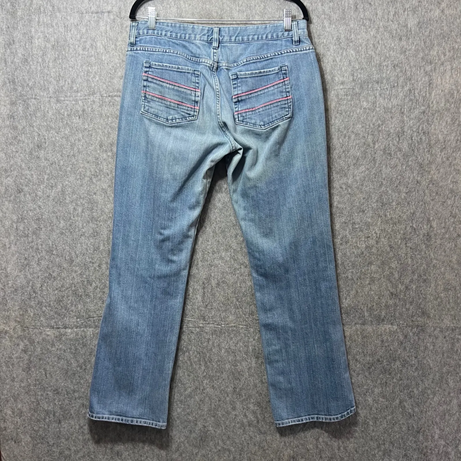 Vintage Y2K Old Navy Blue Jeans Ultra Low Waist‎ Stretch Bootcut Denim Size 12 - Image 7