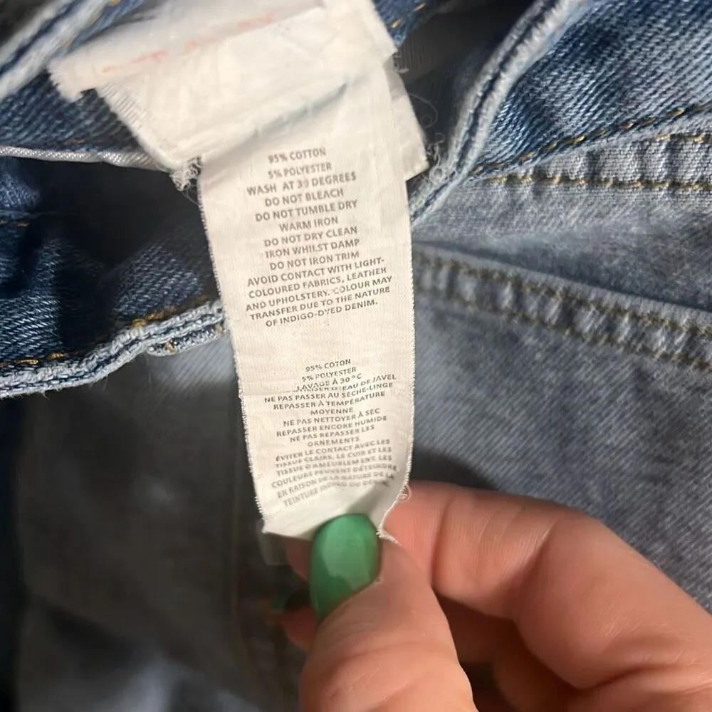 ✨Nasty Gal High Rise Inside Out Blue Wash Contrast Tapered Leg Mom Sz 8 Jeans✨ - Image 8